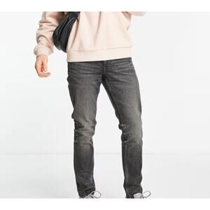 ASOS Cone Mill Denim Stretch Slim Fit 'American Classic' Jean Washed Black 30/30